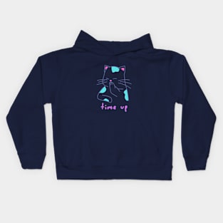 time up cute cat Kids Hoodie